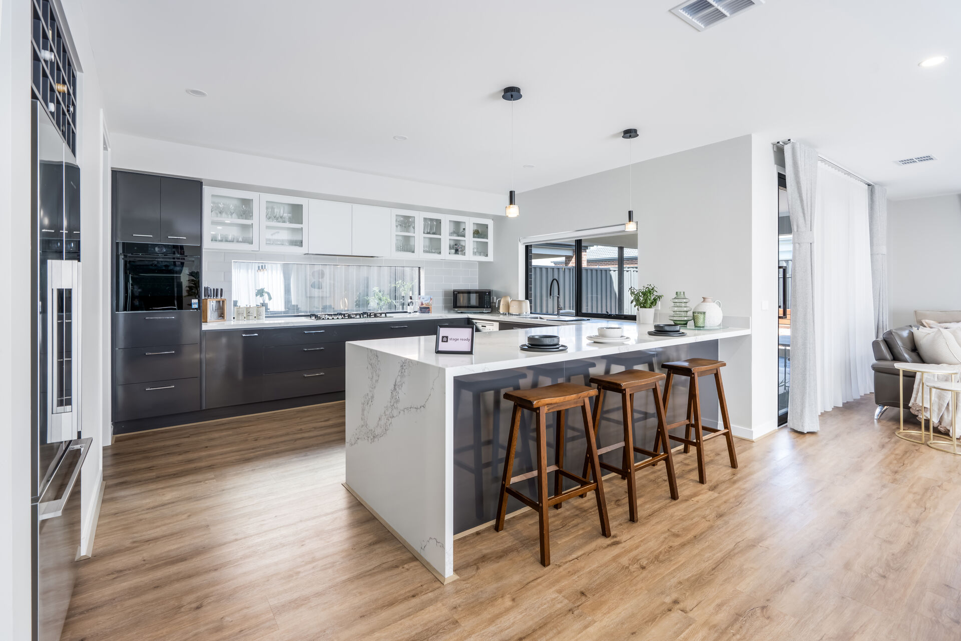 Refreshed dining area with curated styling in an occupied home